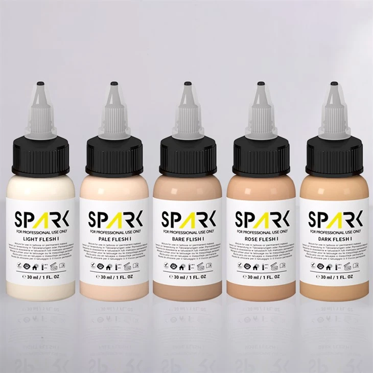 Bộ 5 sắc thái tông màu da sáng tuân thủ EU cho hình xăm thực tế để xăm mình và nghệ thuật cơ thể