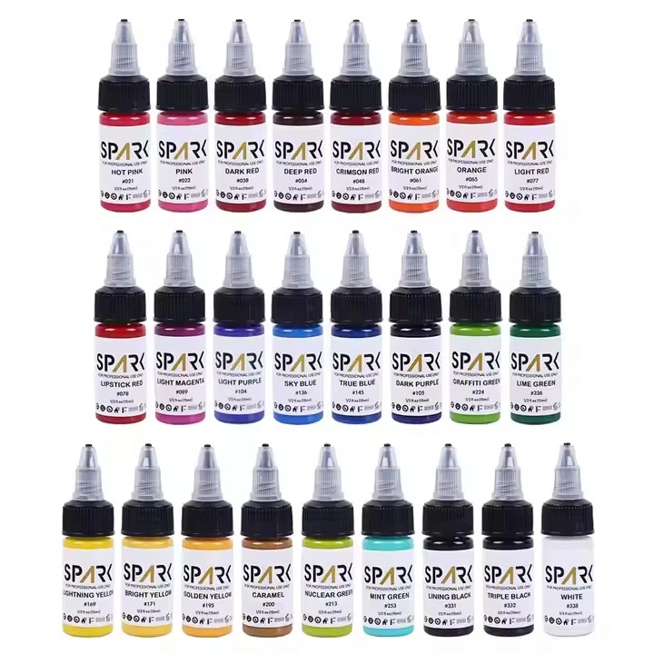 50 màu Set Spark Wholesale hữu cơ sắc tố tốt nhất 1 oz 30 ml Chai chuyên nghiệp dùng một lần