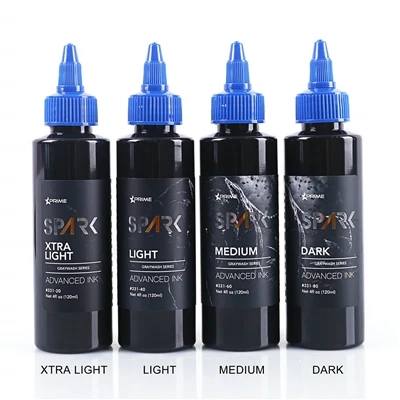 Quỹ 4oz 120ml trang điểm màu xám hình xăm màu đen