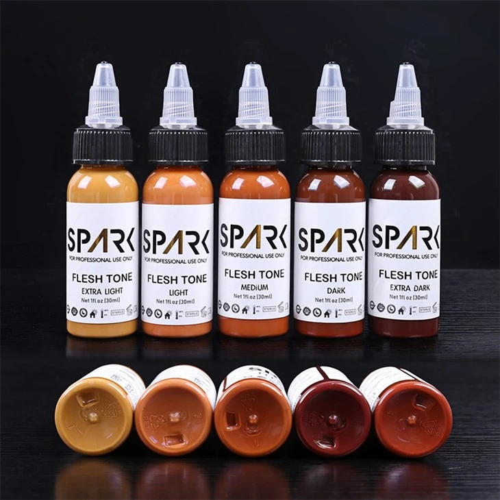 Dòng mực Spark Tattoo Ink Bộ mực xăm chuyên nghiệp Vanta Black 8OZ 4OZ Dòng mực siêu đen Spark Ink Tattoo Ink Bộ mực xăm chuyên nghiệp