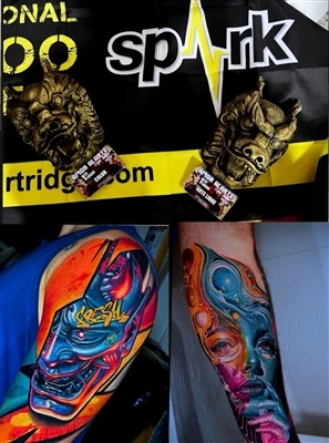 Nghệ sĩ SPARK @anfitriontattoo tuyên bố chiến thắng kép tại Expo Tattoo Cultu...