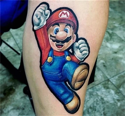 Hình xăm Mario Bross được thực hiện bởi @ nacho_serrano_2012 Từ Argentina Với...