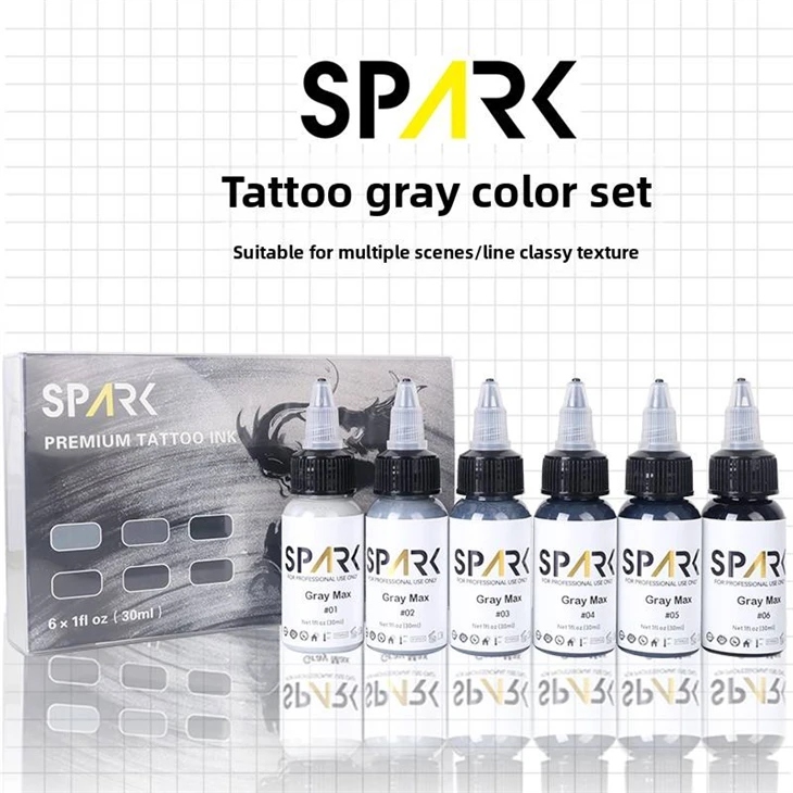 Chuyên nghiệp Spark Grey Tattoo Ink Set 30ml/1oz chất lỏng hữu cơ SIGMENT SET ARTT