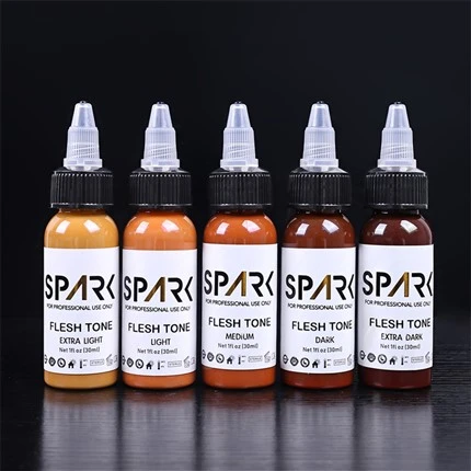 Màu Da Bộ 1OZ 5 Miếng Leadfree Mực Xăm Tia Lửa Mực Xăm Chuyên Nghiệp Mực Xăm Che Pha Trộn Và Thẩm Mỹ Hình Xăm