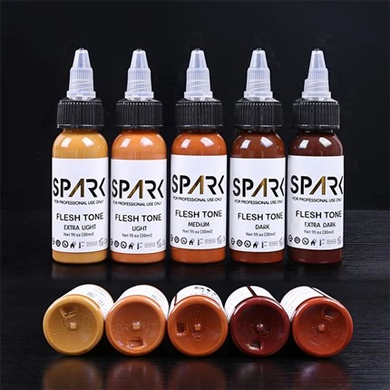 Dòng mực xăm màu da Spark Tattoo Ink Bộ mực xăm để che đậy Pha trộn hình xăm thẩm mỹ