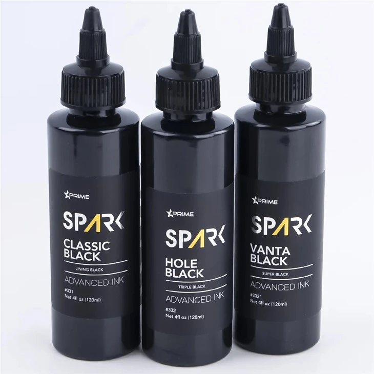 Spark Permanent 3 Series Classic Black/Hole Black/Vanta Black Model tùy chỉnh Deep Black Tattoo Ink để xăm mình