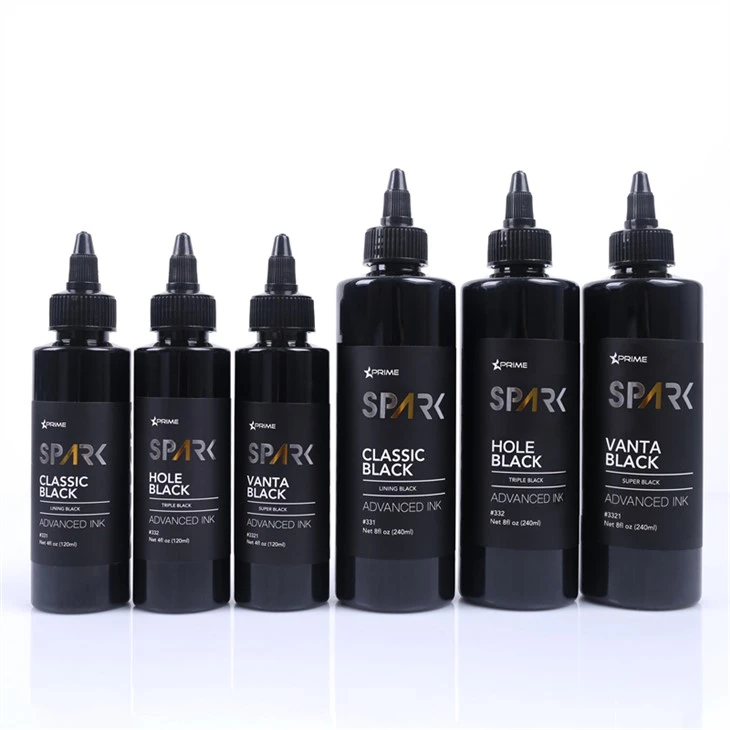 4OZ 8OZ lót đen ba màu đen siêu đen tia lửa mực xăm mực xăm đen