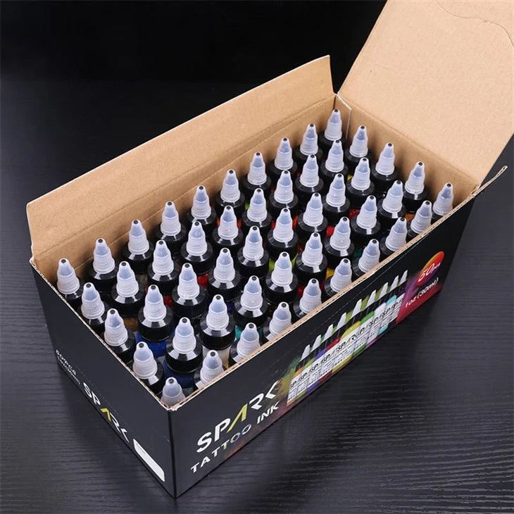Bộ 50 màu Mực xăm Spark cao cấp Cung cấp hình xăm Bộ mực xăm