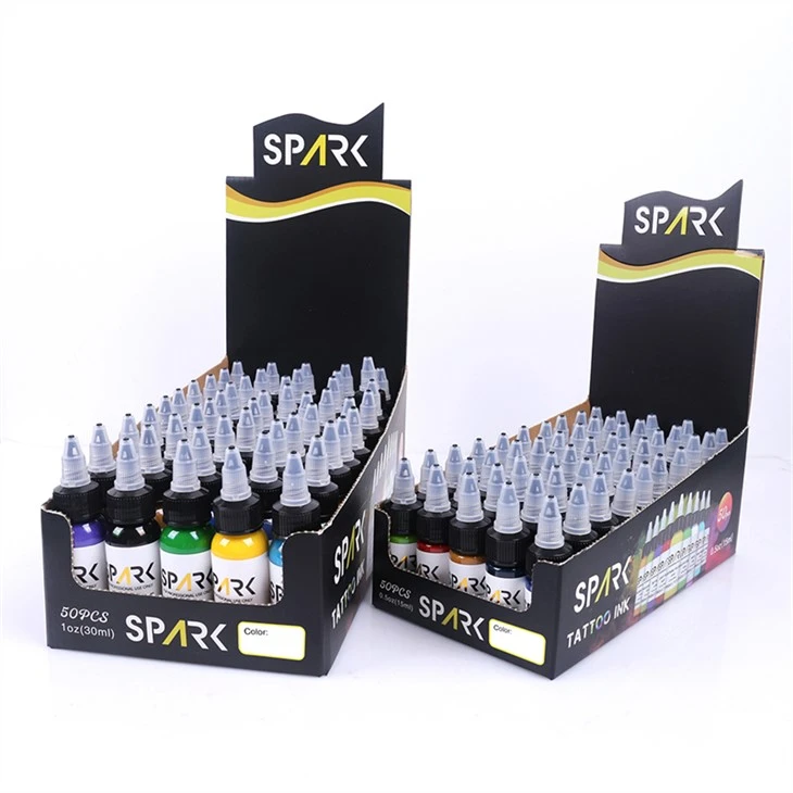 50 bộ màu mực xăm màu đen ánh sáng mực xăm tia lửa gốc