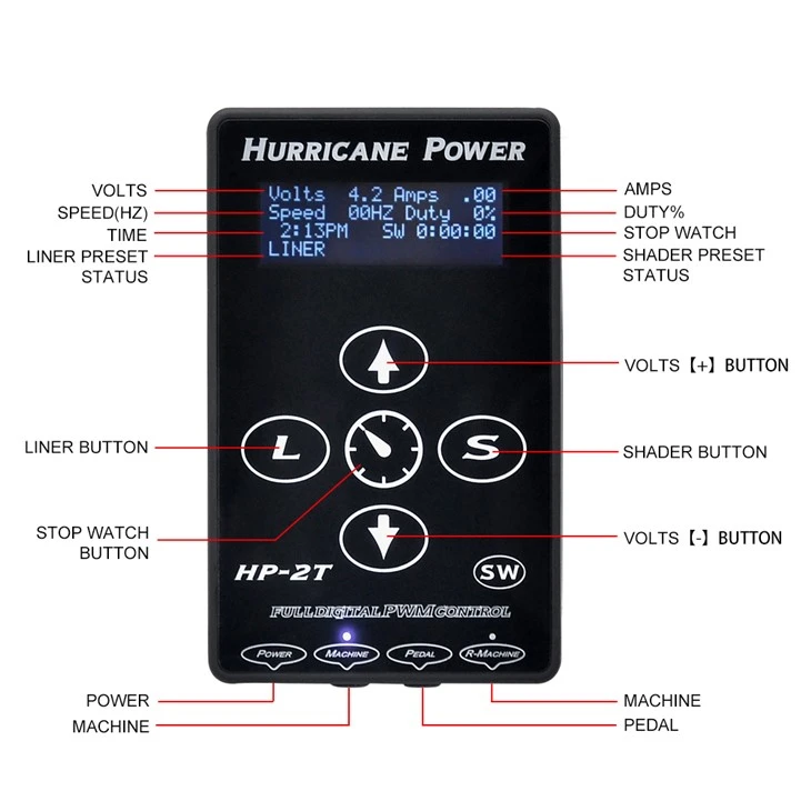 Hand Touch Hurricane Tattoo Power Supply Mini Power Supply Hình xăm