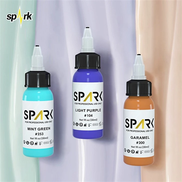 Mực xăm không chì Spark Tattoo Ink Set Hiển thị mực xăm chuyên nghiệp