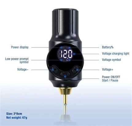 Nguồn hình xăm không dây RCA MINI Pin cung cấp năng lượng cho hình xăm
