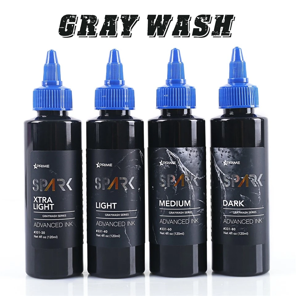 Bộ mực xăm Spark Graywash - 4 Oz Chai