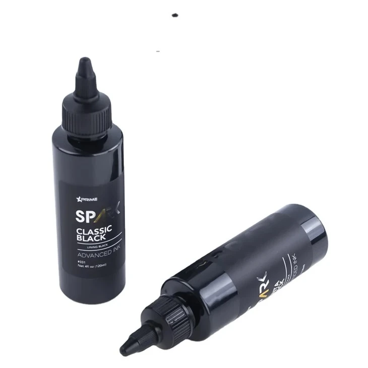 Mực xăm màu đen Màu đen cổ điển 4OZ lót dòng mực đen Spark Tattoo Ink Mực xăm màu đen ánh sáng